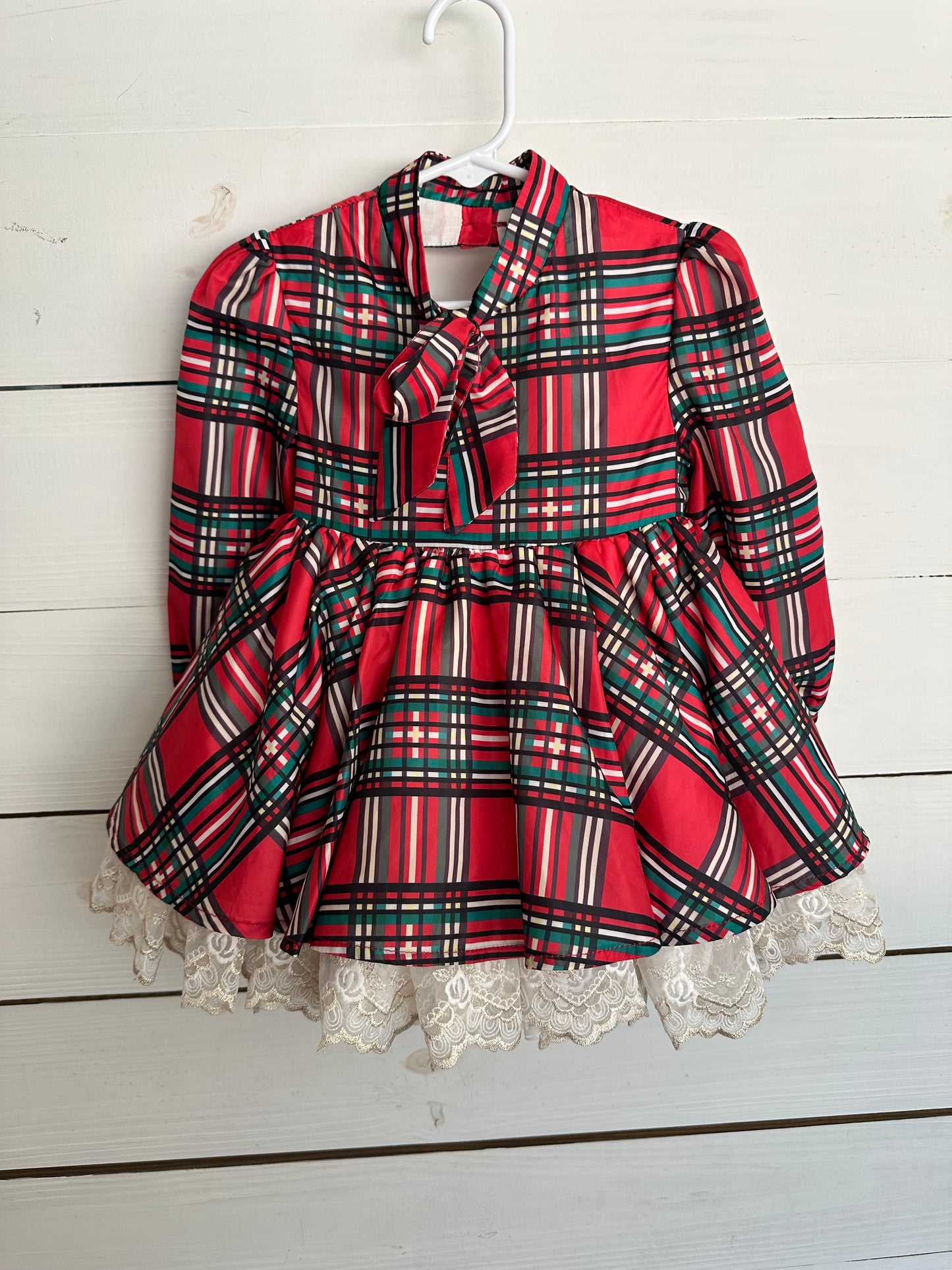 2T - Calluna Tartan Plaid Christmas Dress with Matching Bloomers