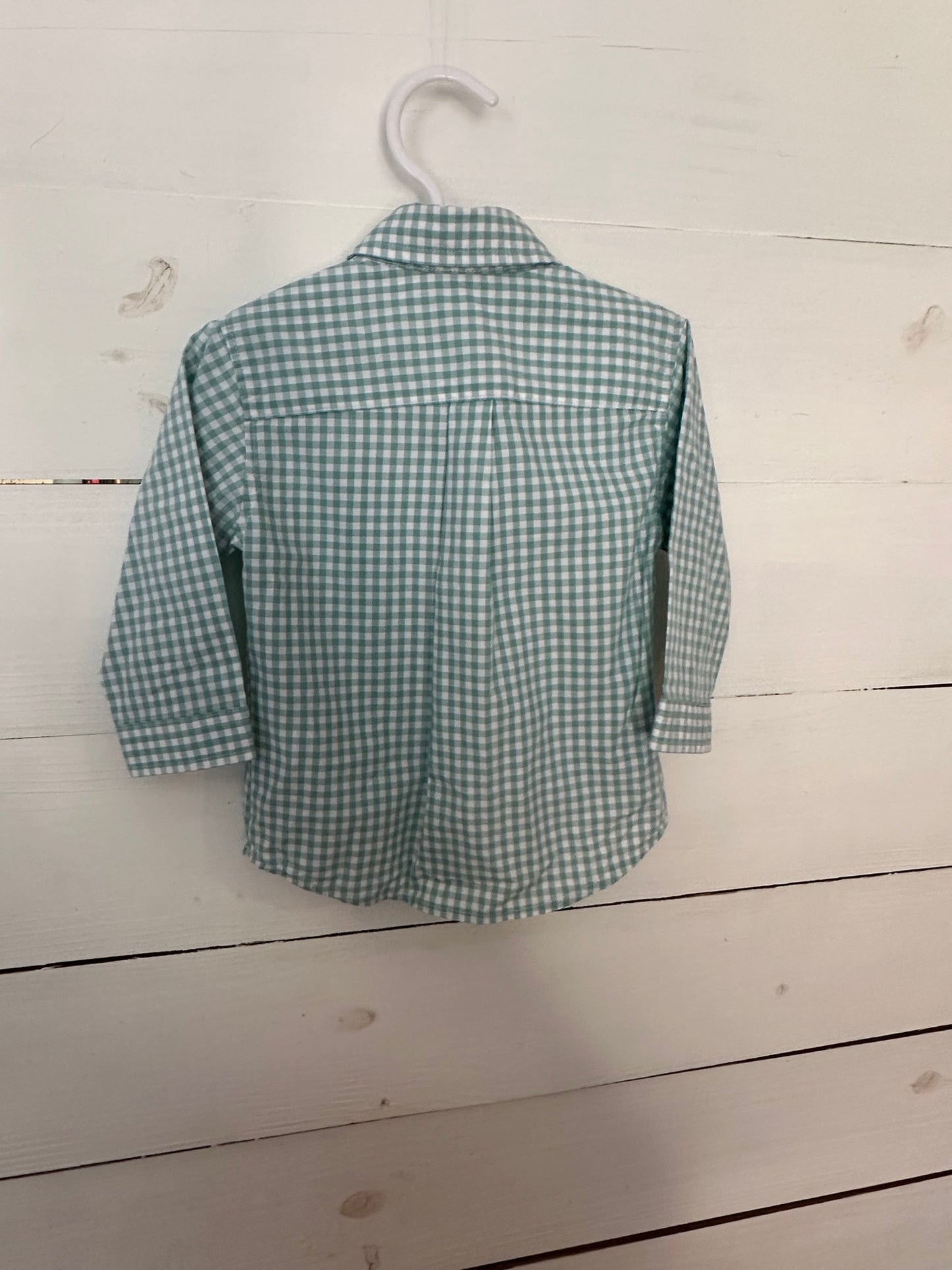 12m - Edgehill Collection Green Gingham Button Up
