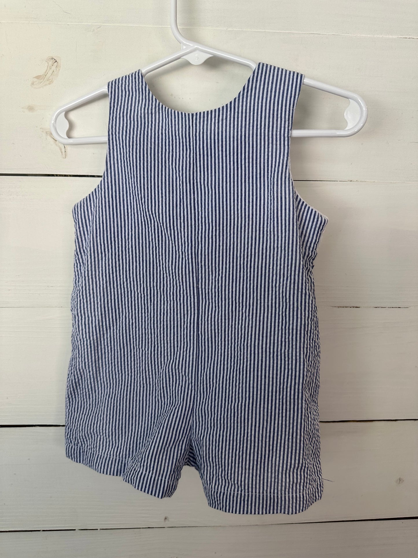 6/9M - Good Lad Blue Jon Jon wth Marching Smocked Patriotic Pups