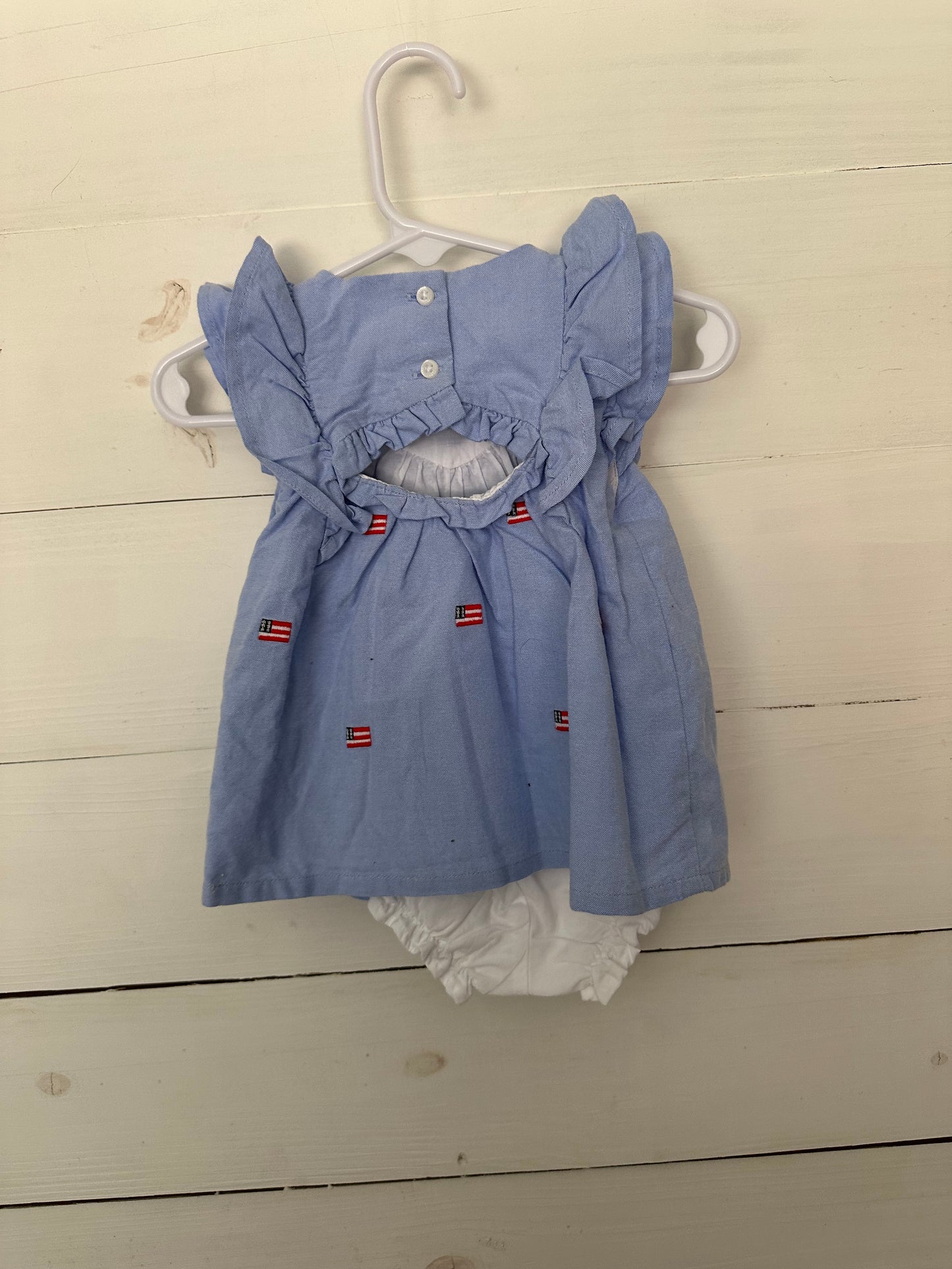 Janie & Jack American Flag Dress with Bloomers