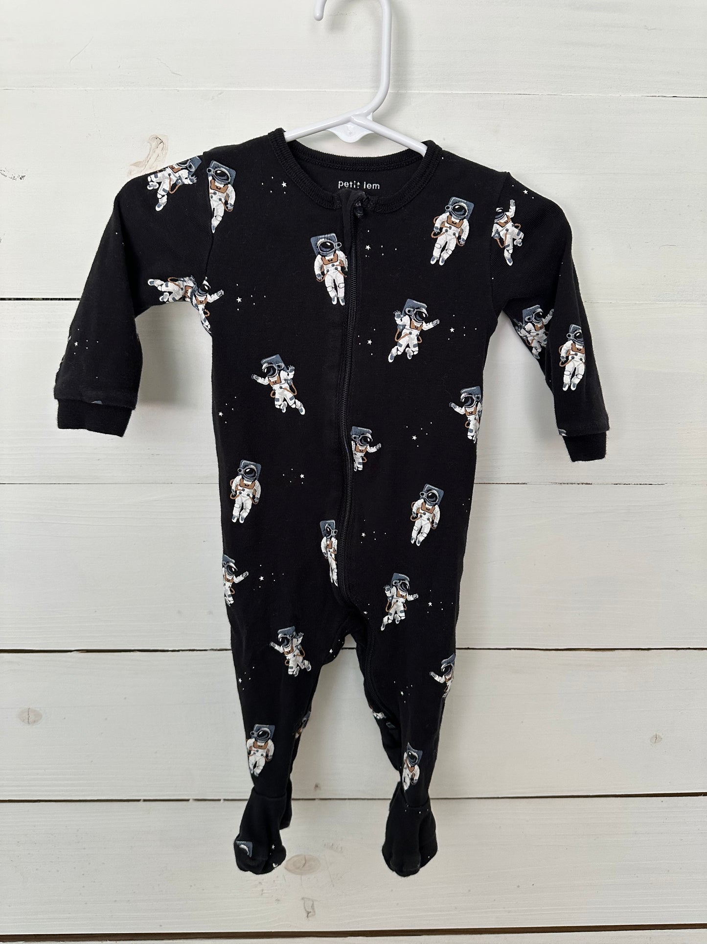 6M - Petit Lem Astronaut Zip Up Jammies - Double Zipper