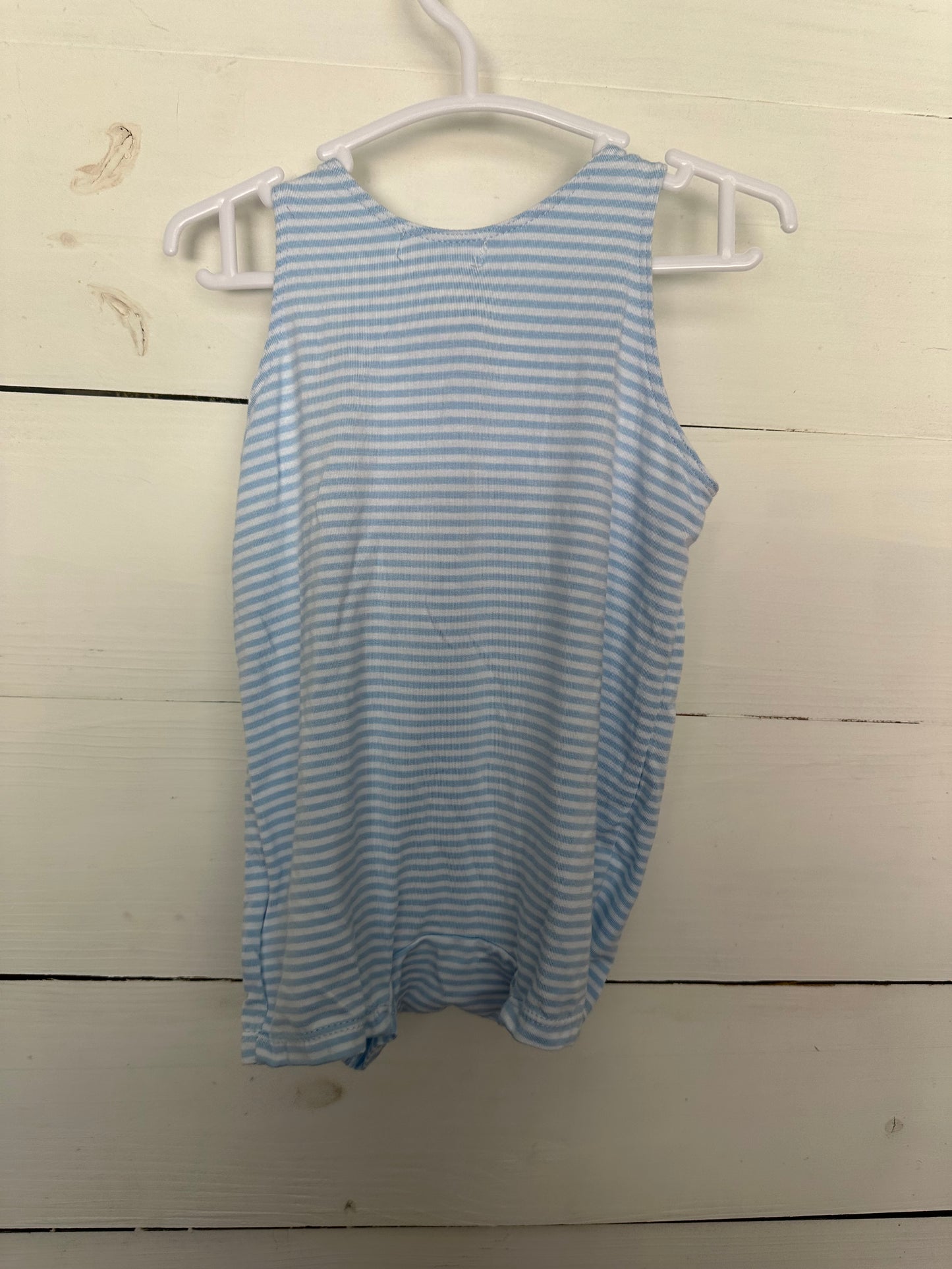 3-6M - Angel Deat NWT Blue and White Striped Short Overalls