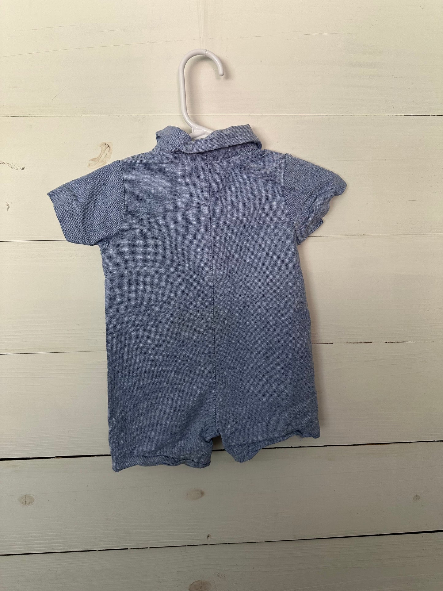 Crown & Ivy - Chambray with Embroidered Lime Palm Trees