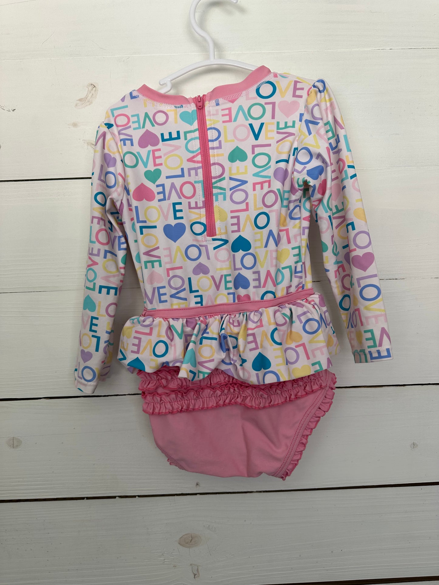 3T - Ruffle Butts - LOVE & Hearts One Piece Swimsuit