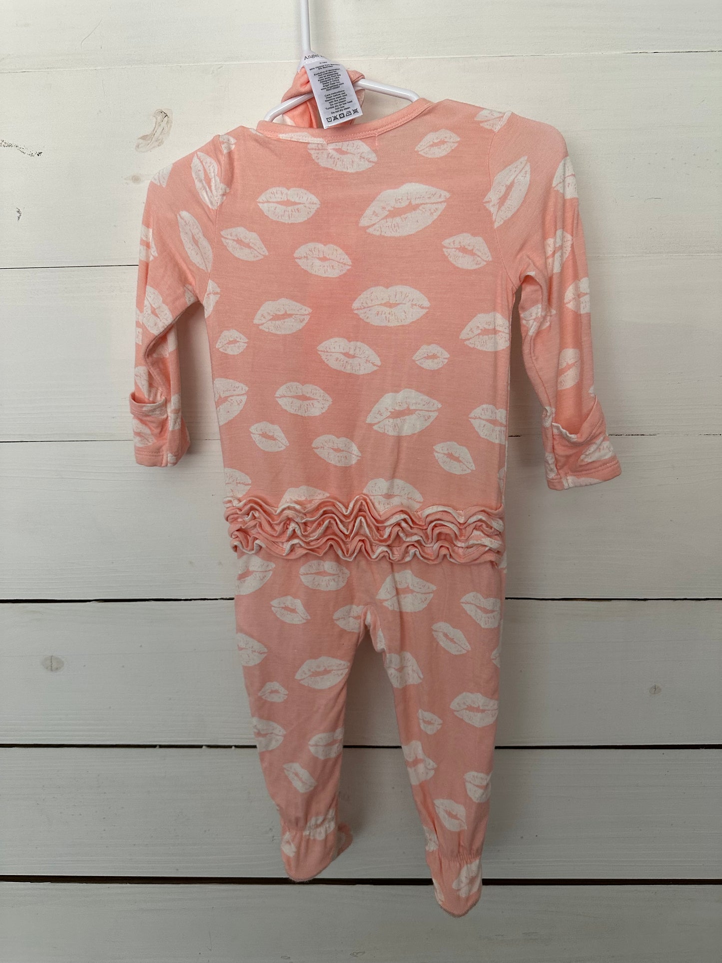 Angel Dear Pink Valentines Day jammies with matching bow