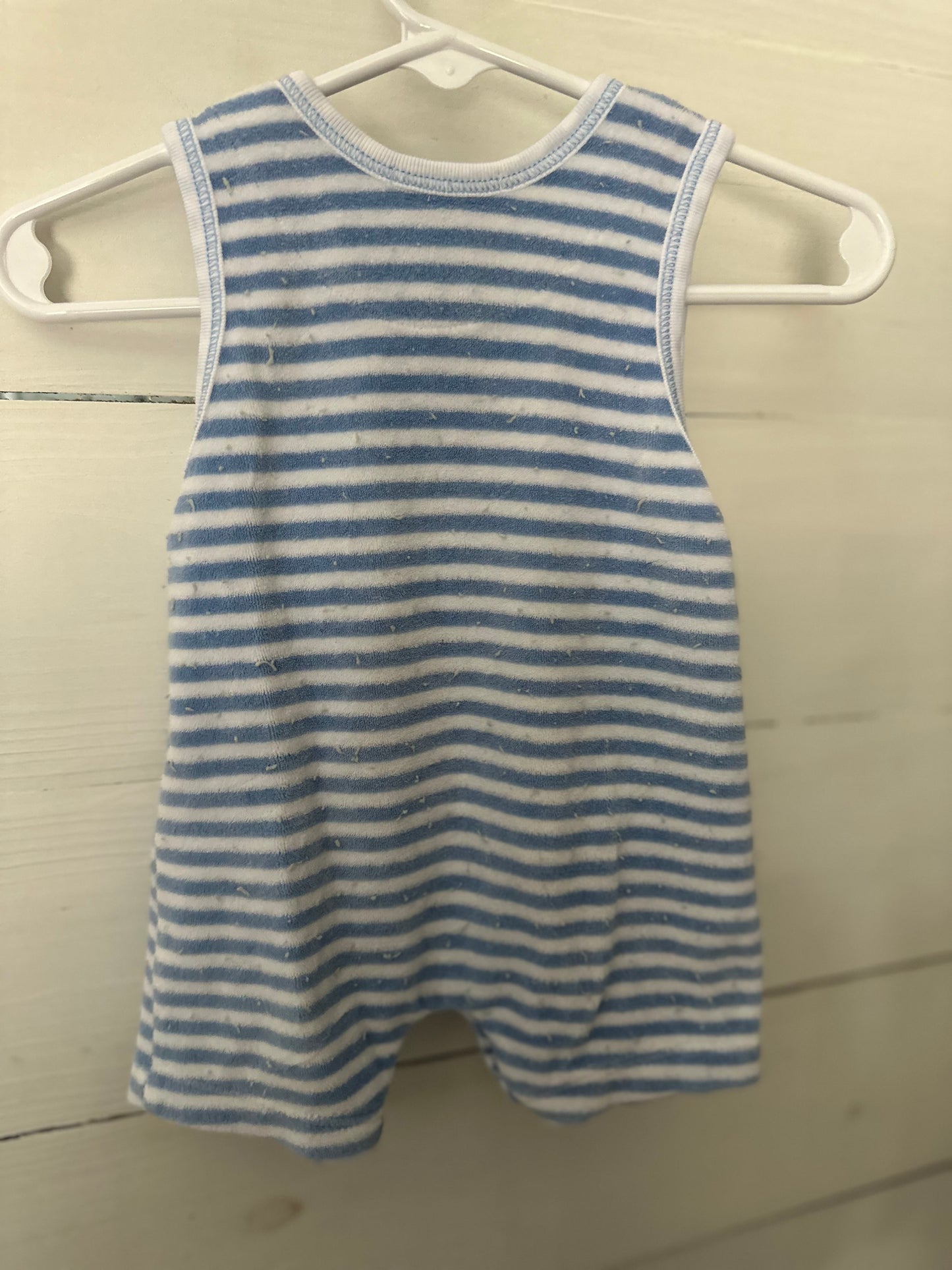 0-3M Kissy Kissy Striped Terry Cloth Romper