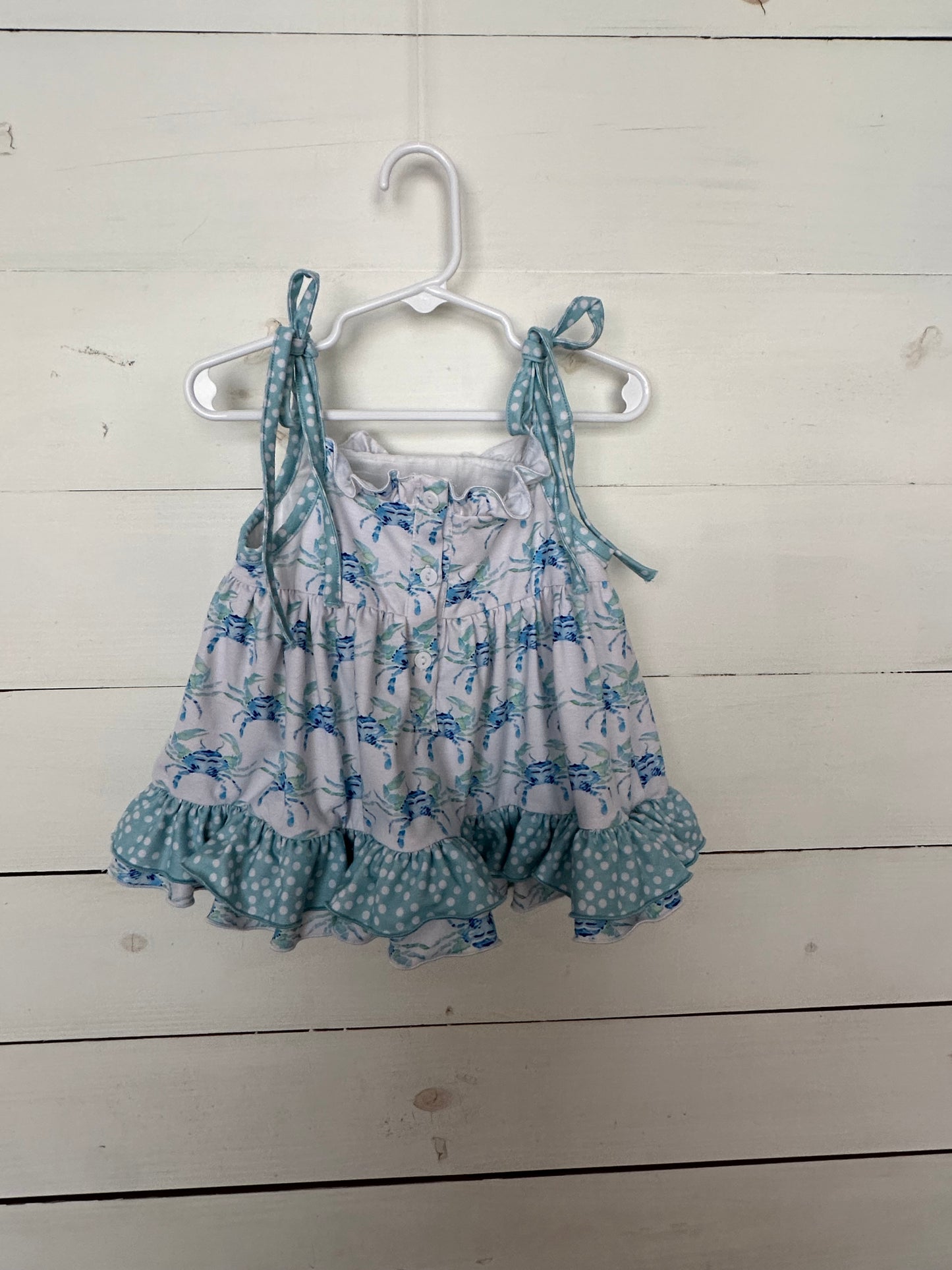 Saving Grace Blue Crab Smocked 2 Piece Set