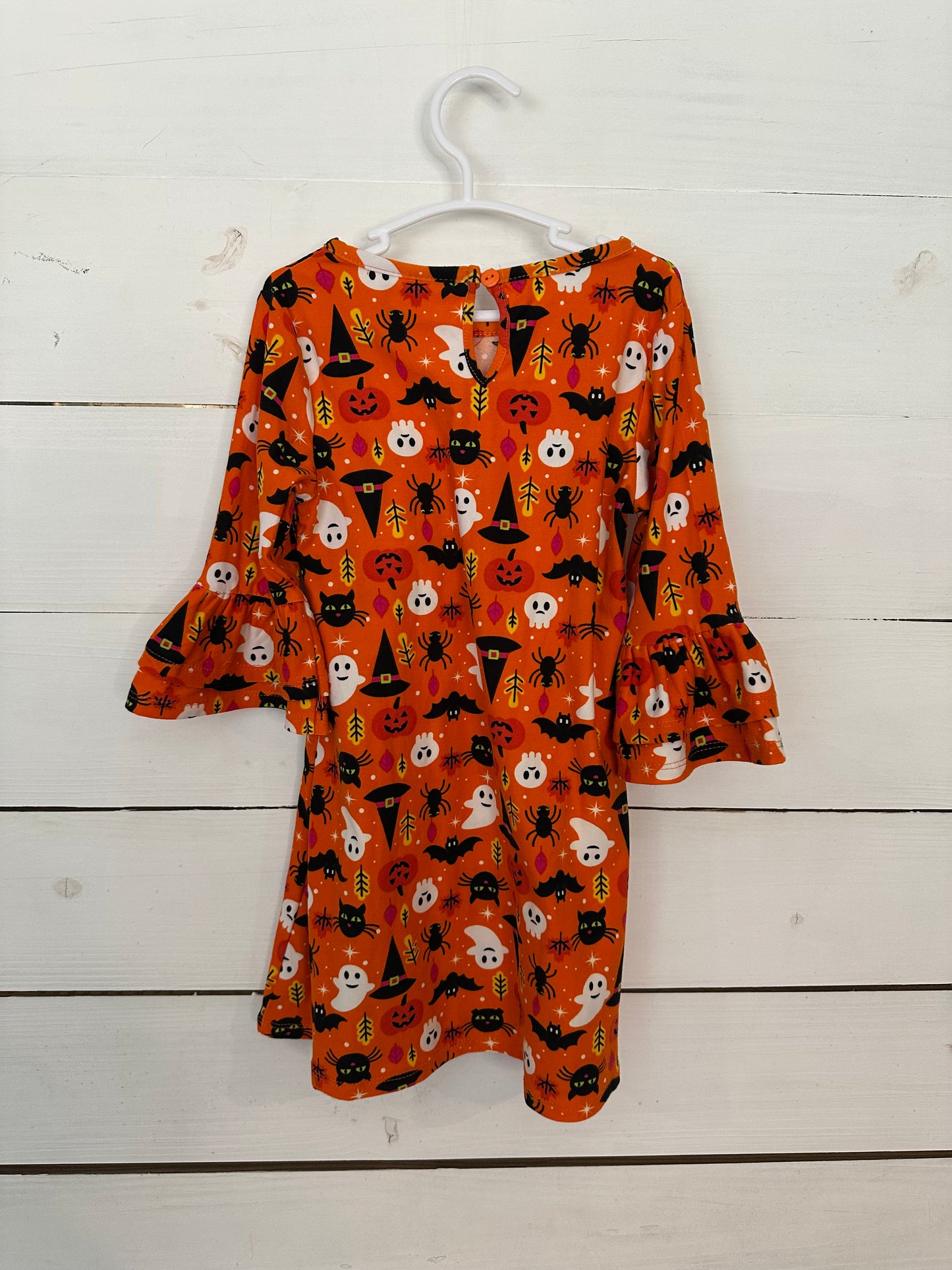 4T - Rare Editions Halloween Dress - Orange with all the Halloween cuties