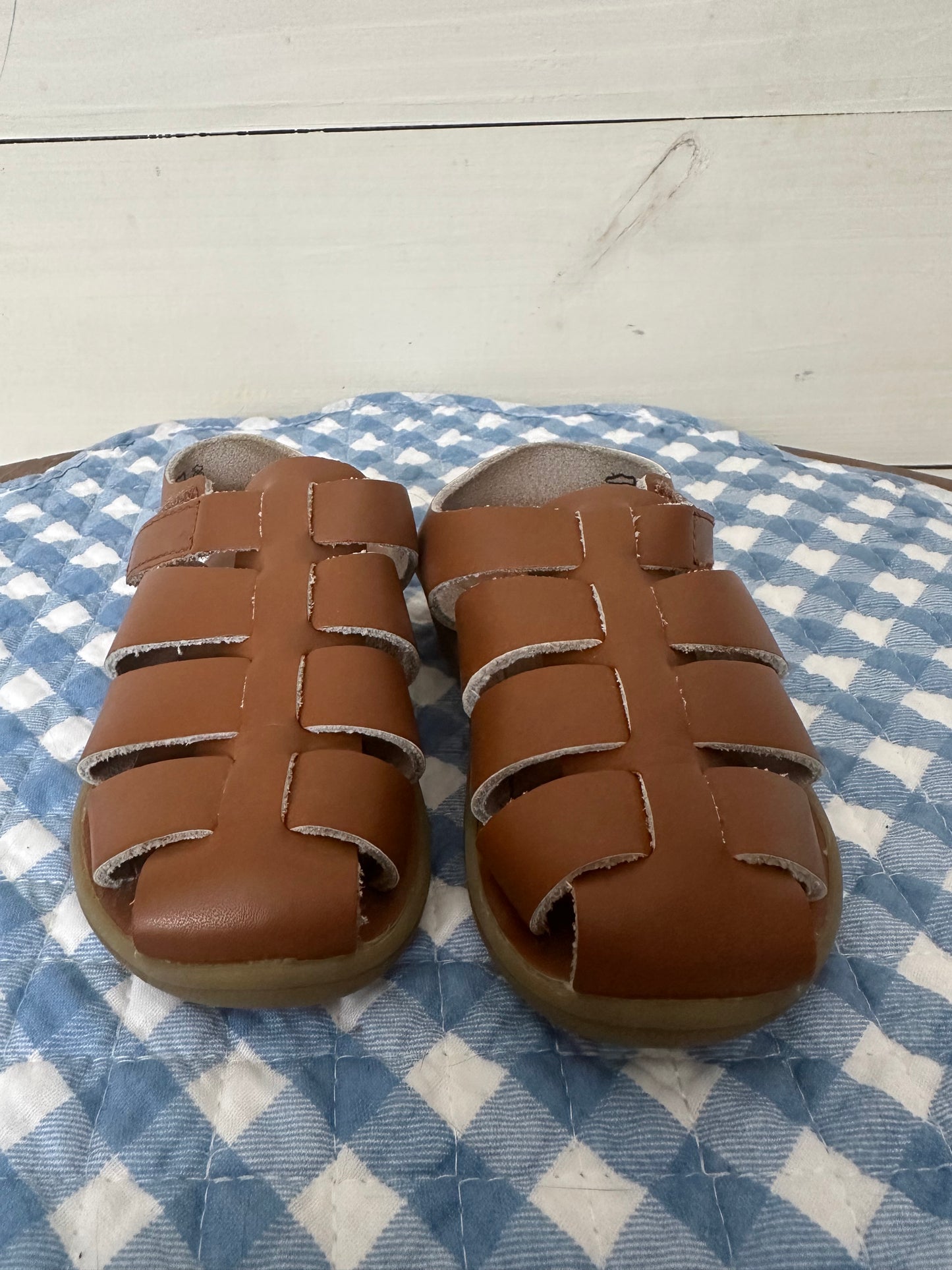 Footmates Closed Toe Brown Leather Captain Sandals