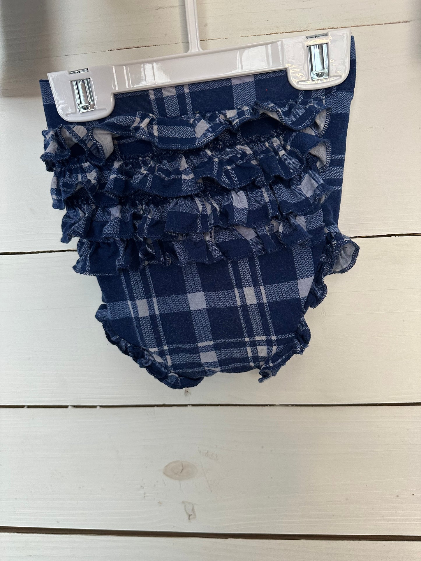 12/18M - Posh Peanut Navy Blue and Plaid Girls 2 Piece Set