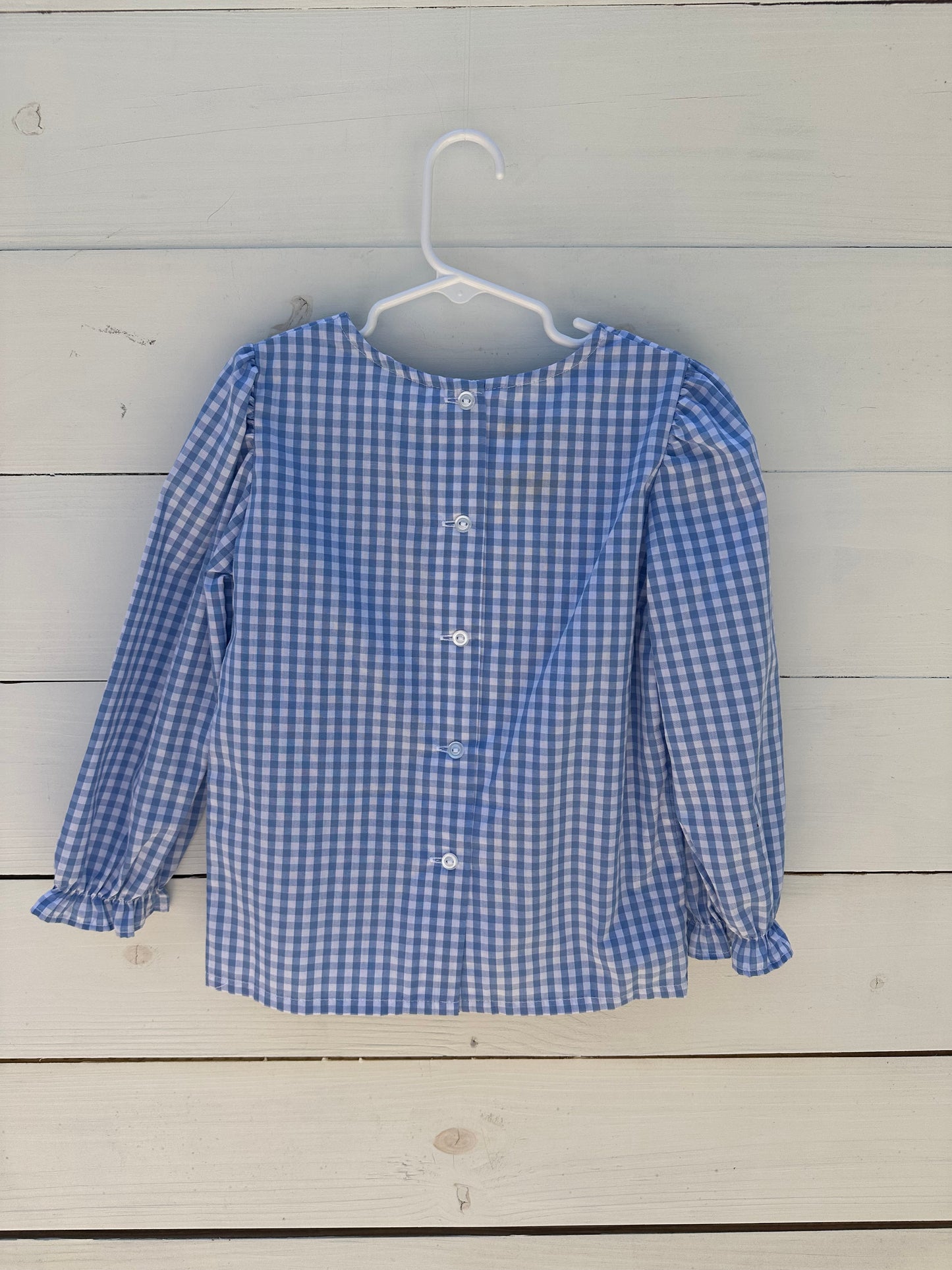 5 - TBBC Beatrice Bow Blouse - Blue Gingham with Bow
