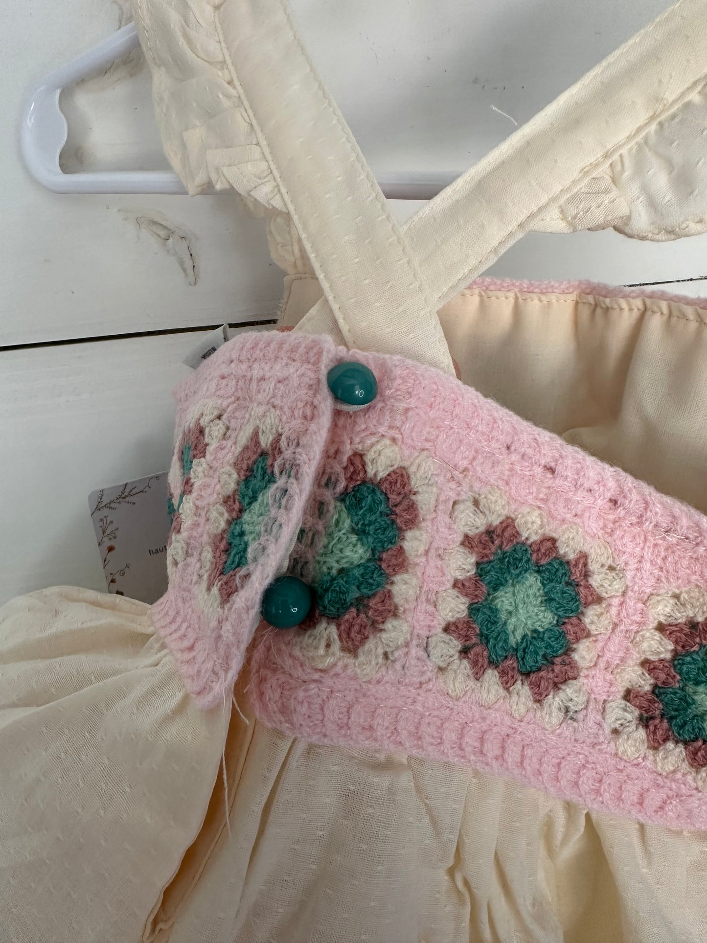 18M - Haute Hippie Girls 2 Piece Set with Crotchet Top and Teal Bottoms