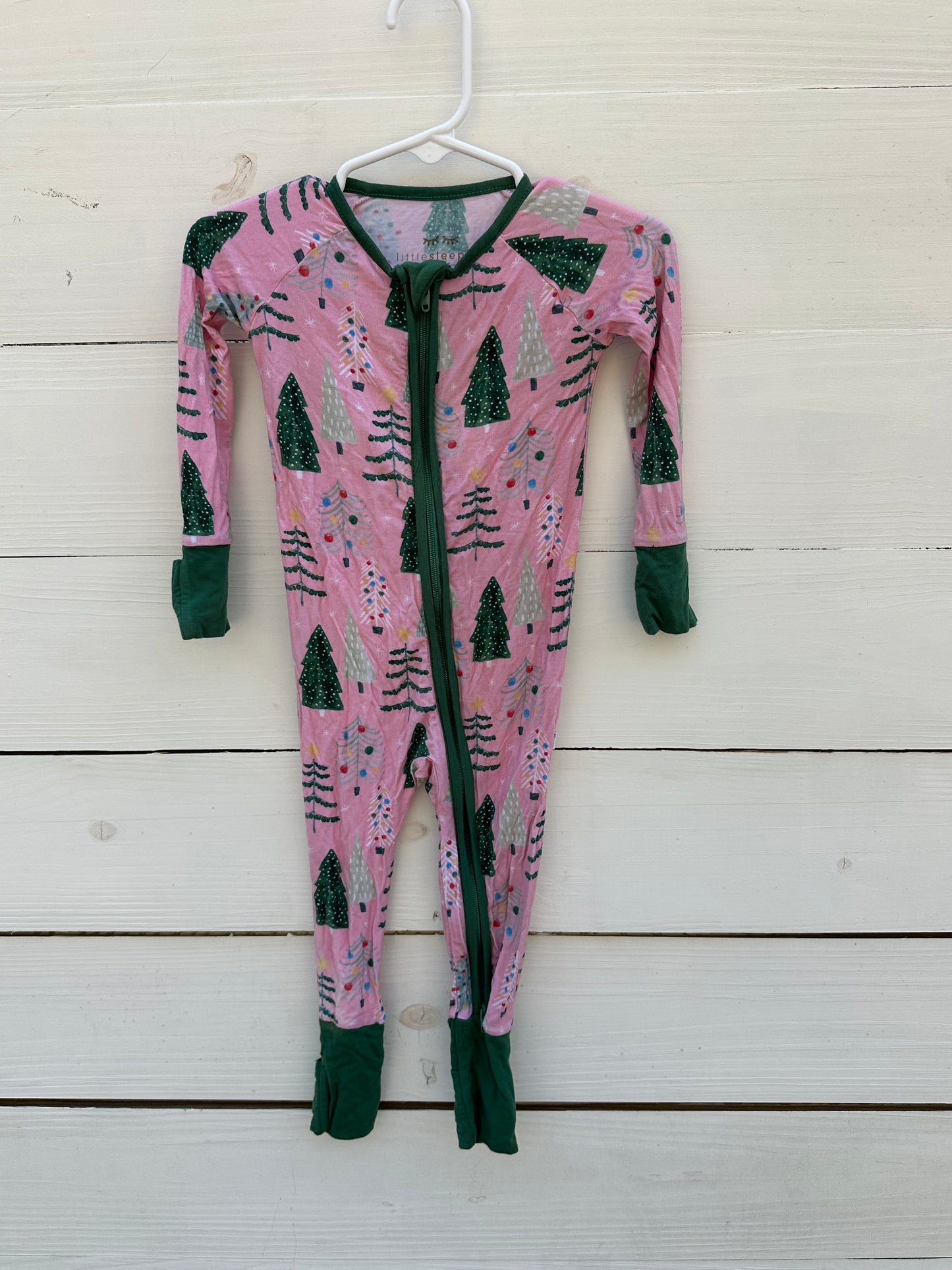 6/12M - Pink with Christmas Tree Little Sleepies Jammies