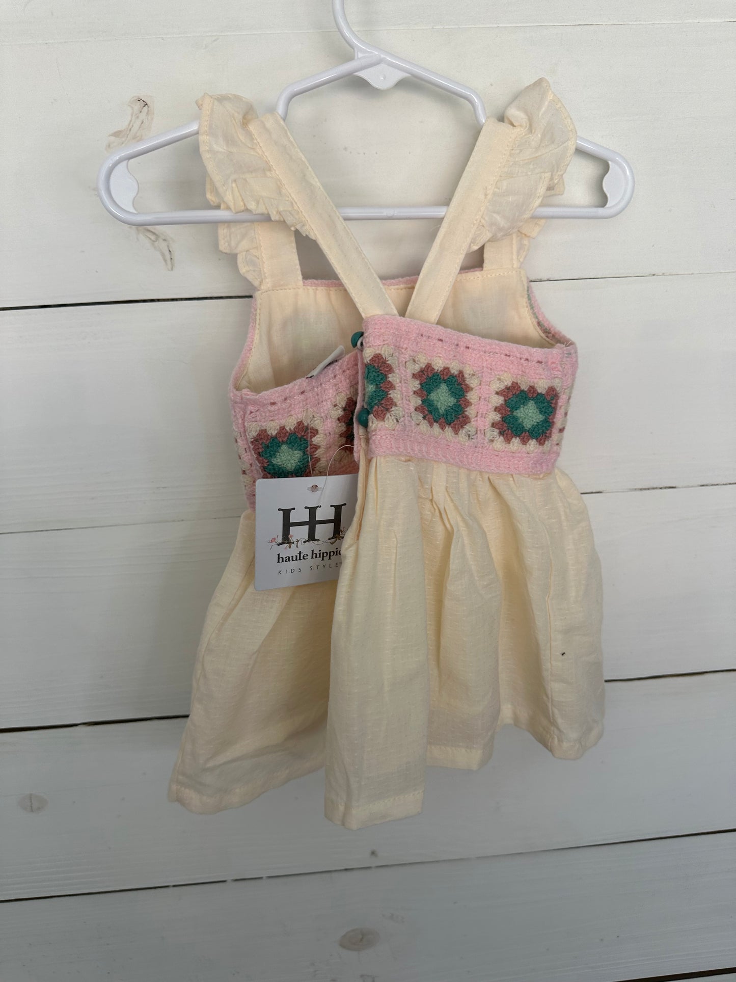18M - Haute Hippie Girls 2 Piece Set with Crotchet Top and Teal Bottoms