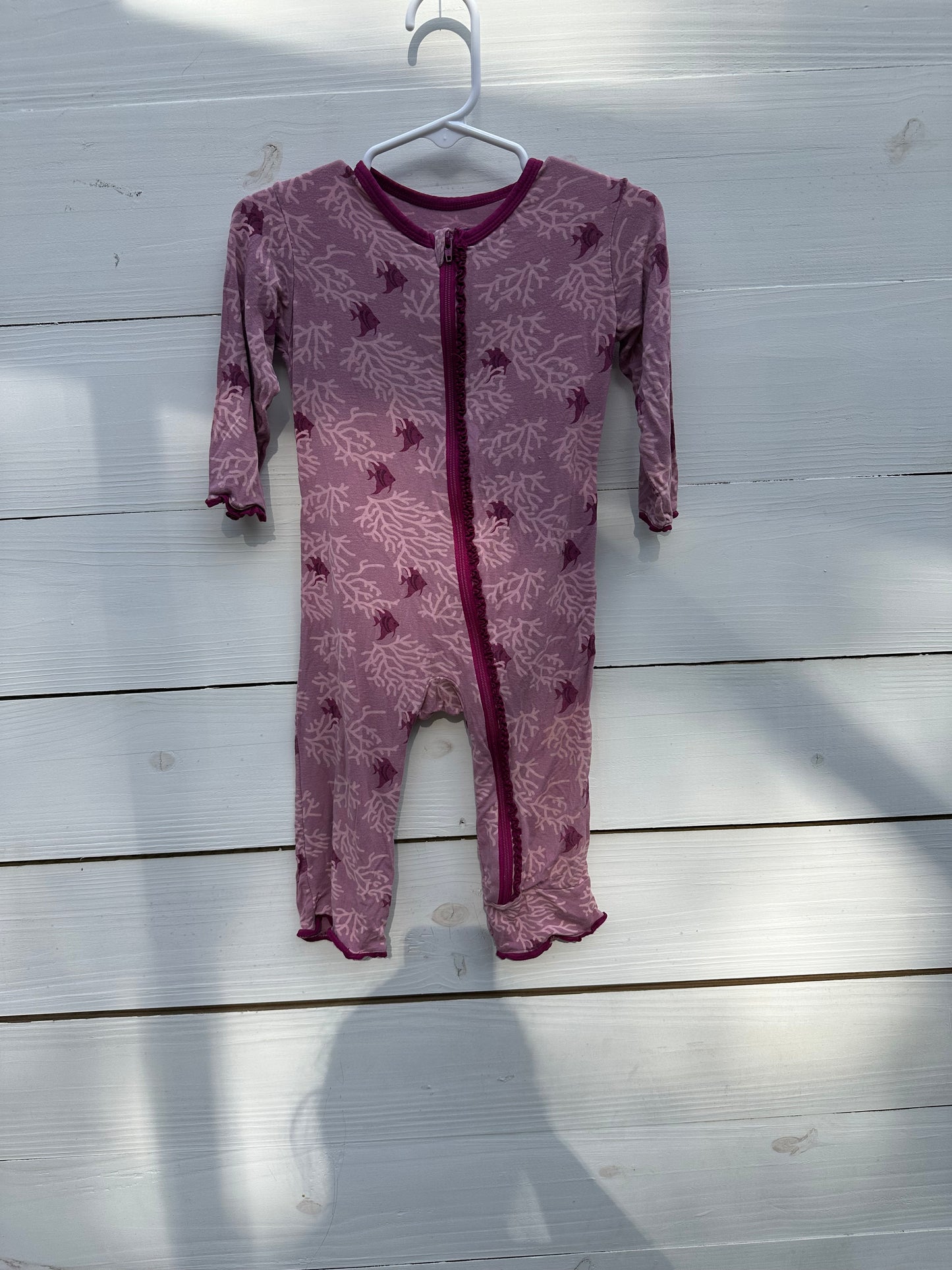 6/9 M - Kickee Pants Mauve Fish & Coral Jammies
