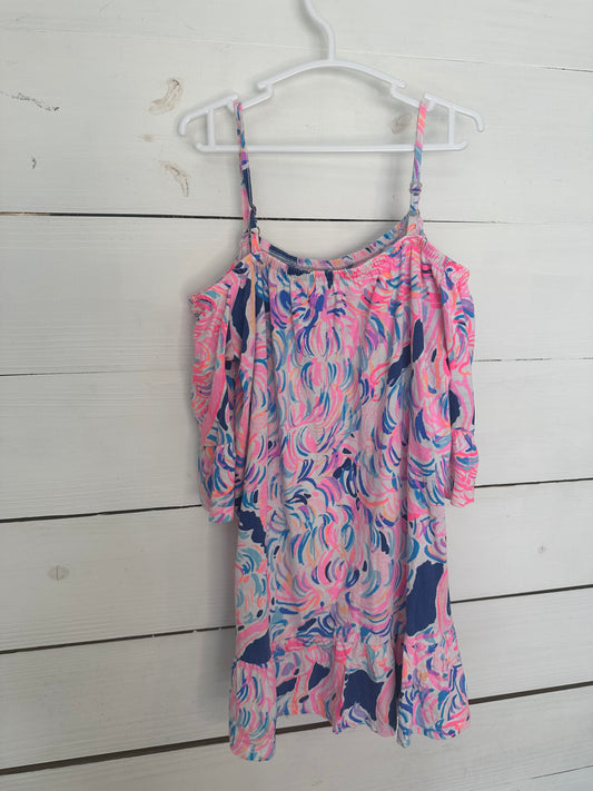 S(4-5) Lilly Off The Shoulder Flamingo Dress