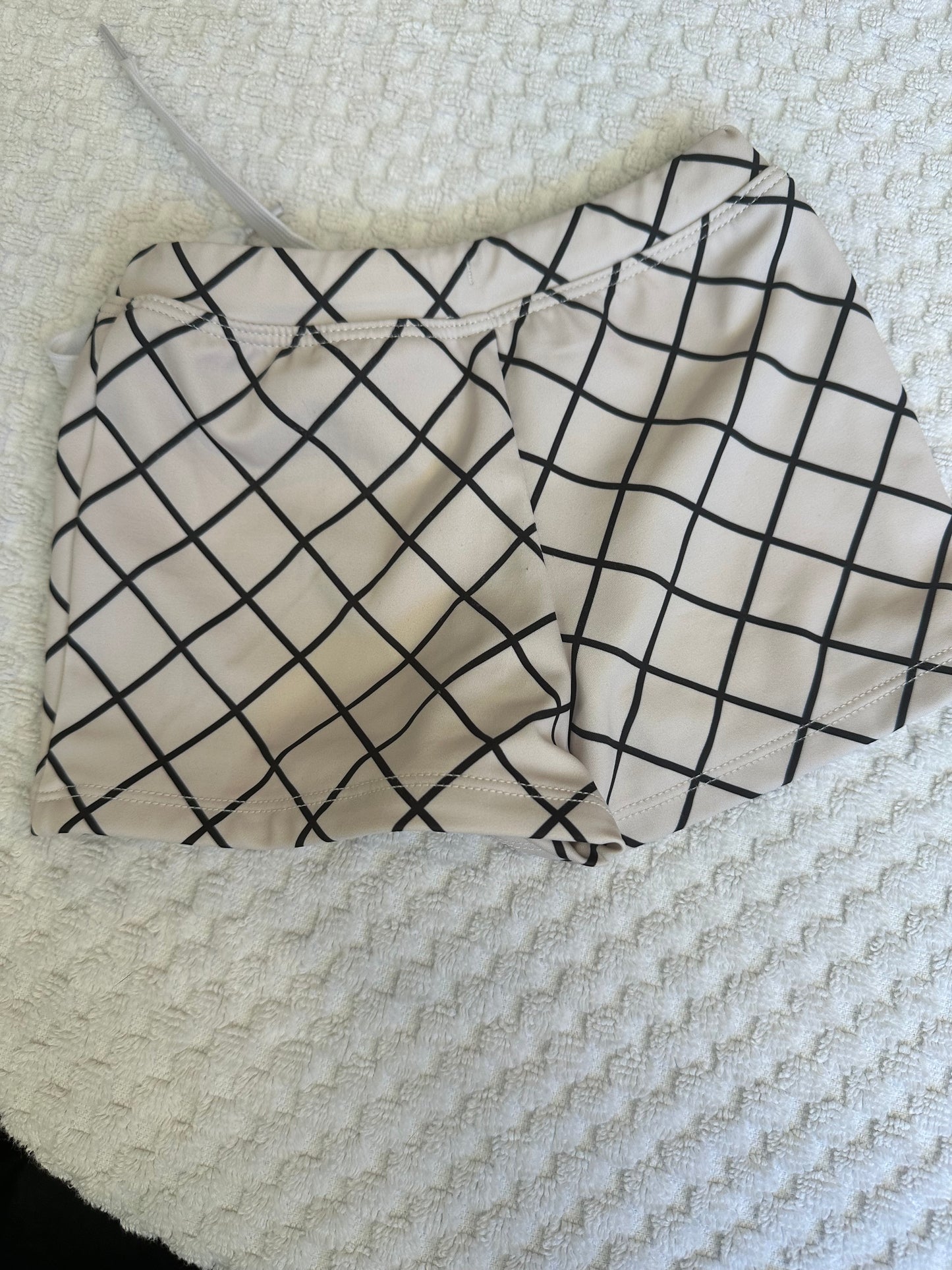 12-18M - Kortni Jeane Black & White Swim Trunks - Euro Short Style