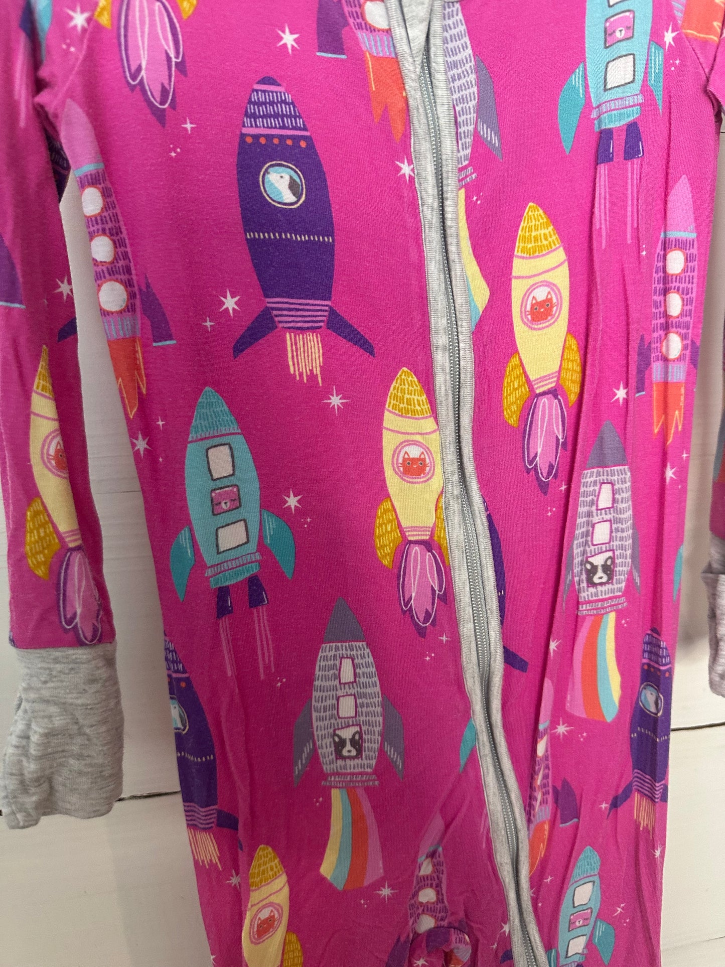 12/18M - Little Sleepies Pink Rockets with Kitties & Puppies