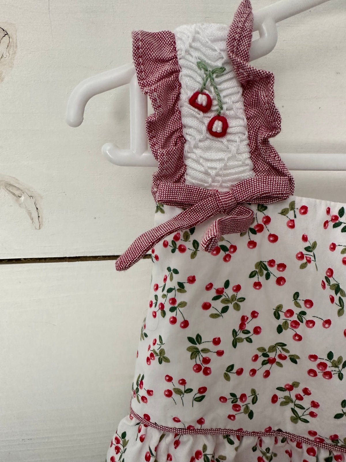 2T - Bell Bird 100% Cotton Cherry Bubble with Embroidered Straps