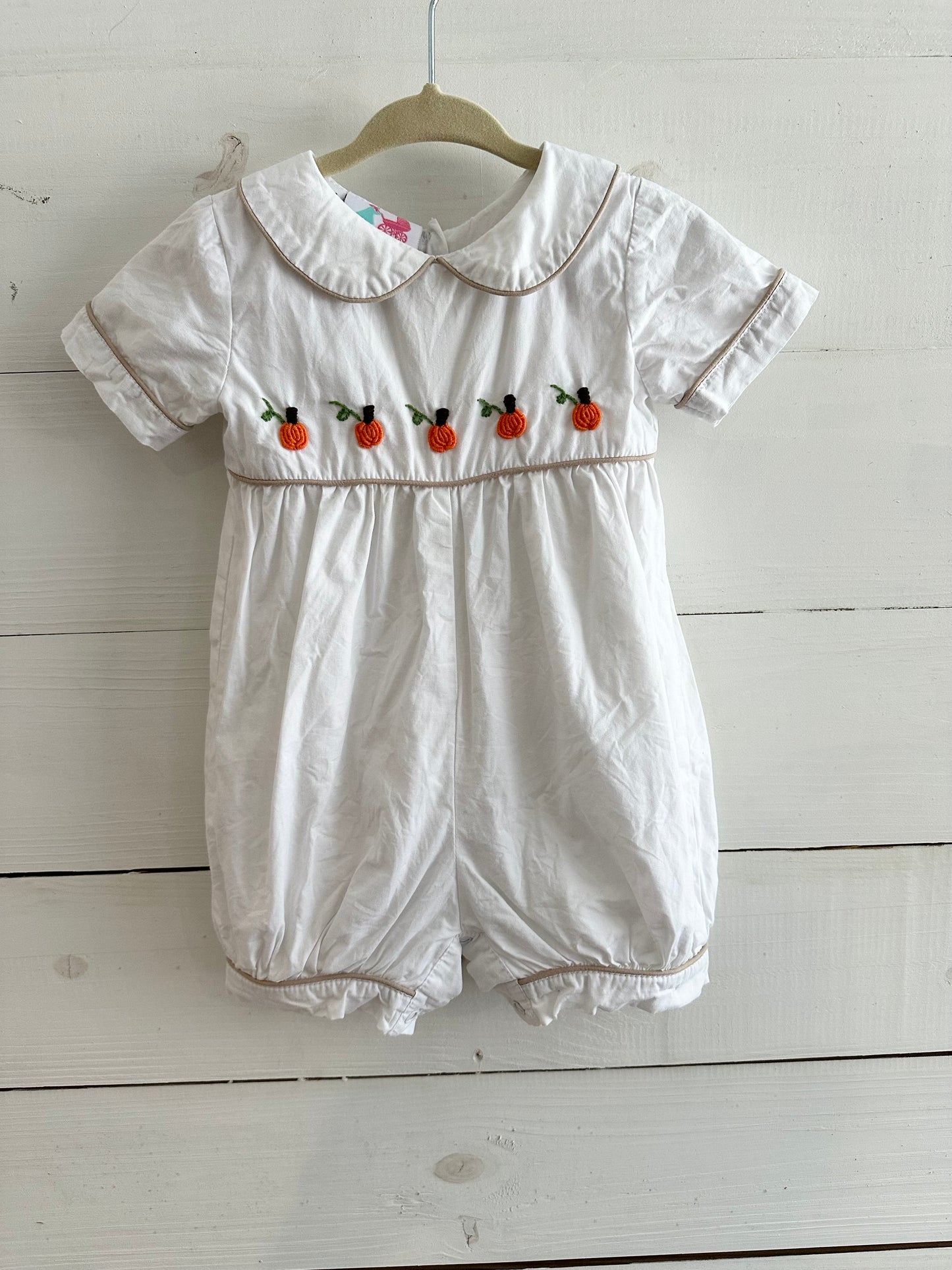 Little Louanne Romper with pumpkins