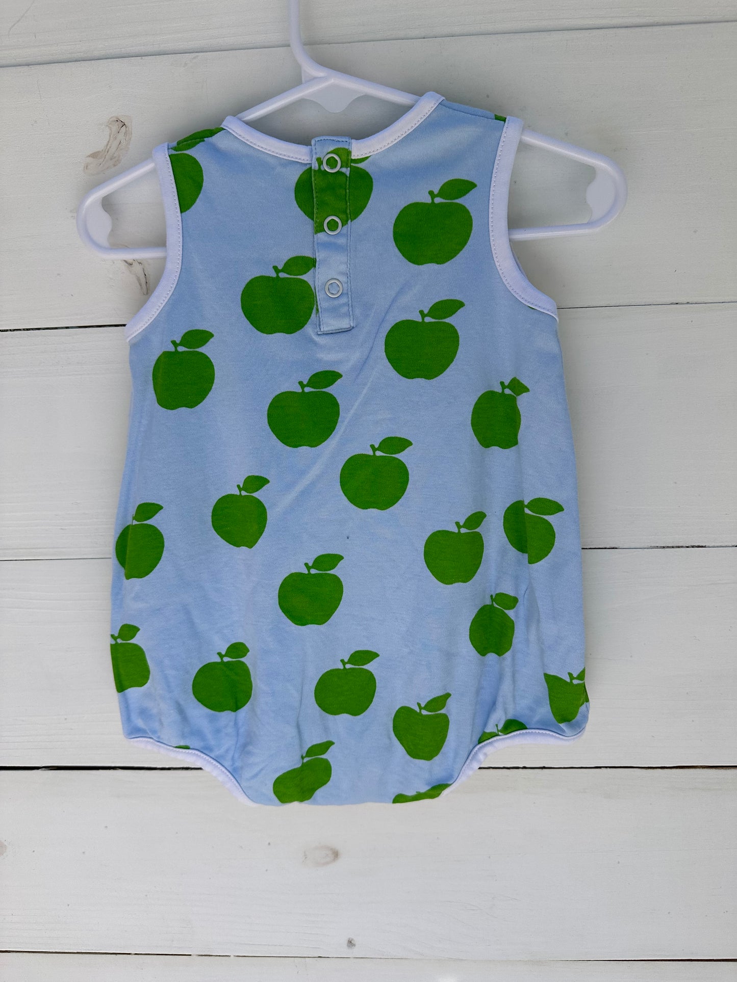 TBBC Play suit blue with green apples