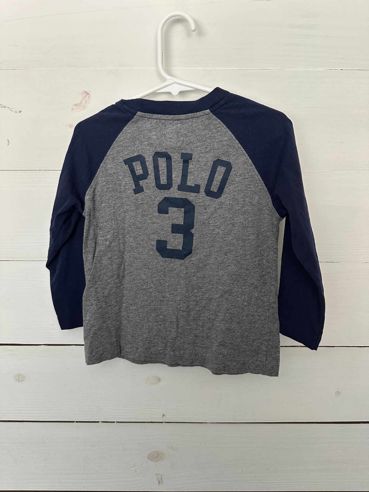 Polo Long sleeve baseball shirt with 3 on back