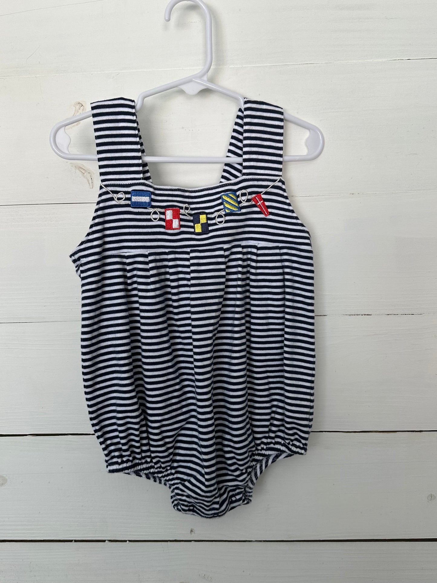 TBBC Navy Striped Bubble with Nautical Flags