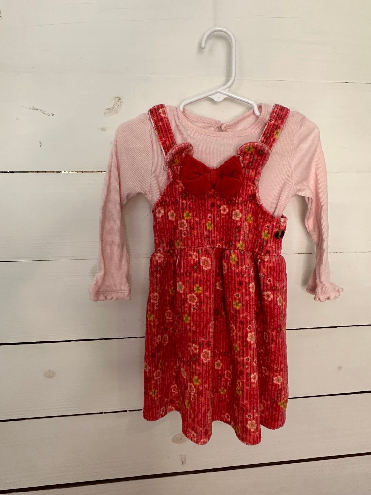 24M - Disney Floral Jumper with Minnie Ears with matching body suit