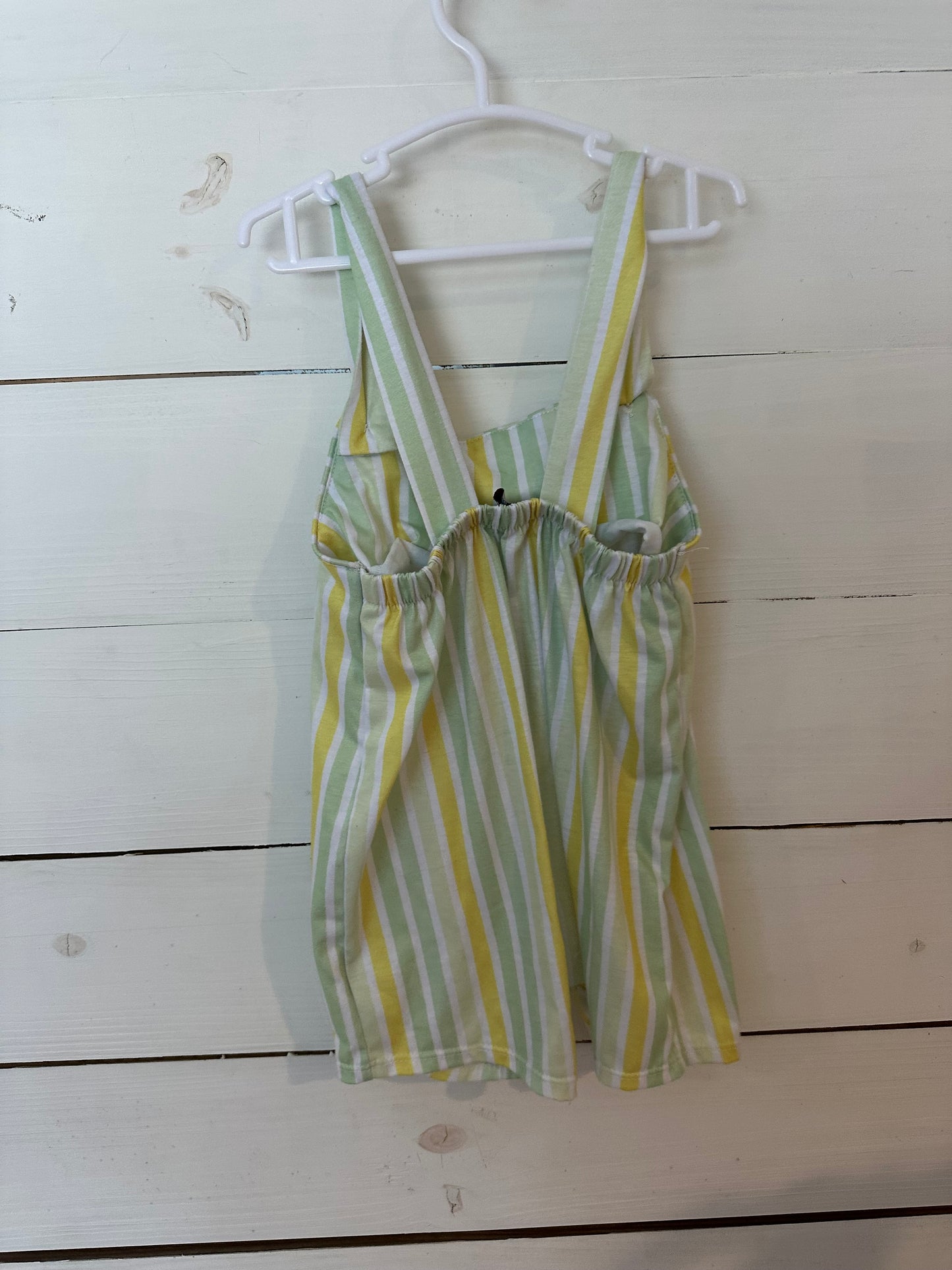 18-24M - Little Red Wagon Green and Yellow Striped Jon Jon with Embroidered Pineapple