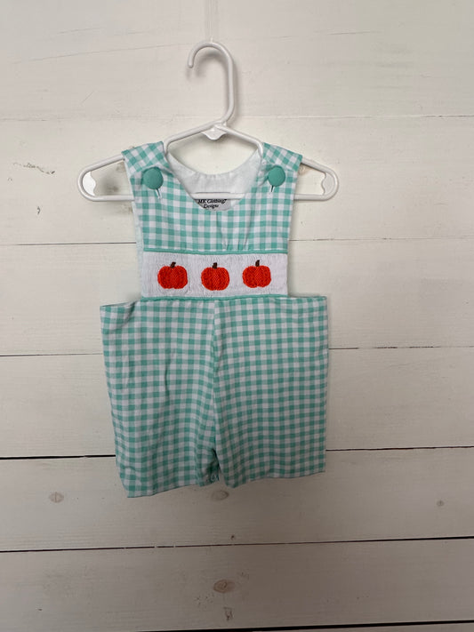 MK Clothing Design - Mint Gingham Smocked Pumpkin Jon Jons