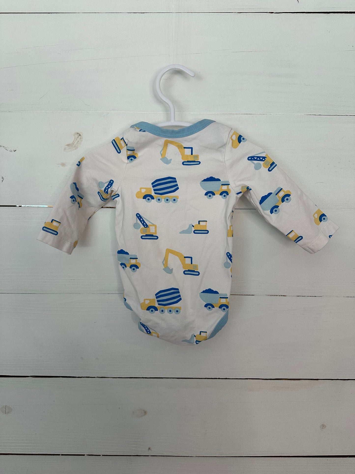 0-3M- Diggers Onesie - Monica & Andy