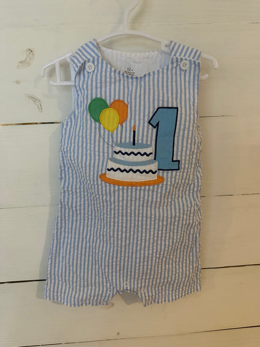 12M - Baby Starts Seer Sucker Birthday Jon Jon