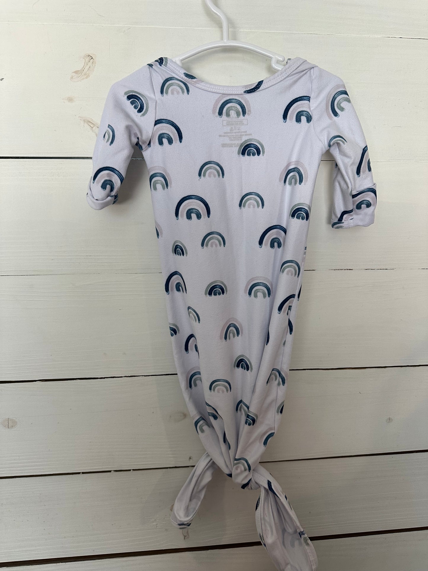 0-3M - Caden Lane Blue Rainbow Gown with Matching Hat