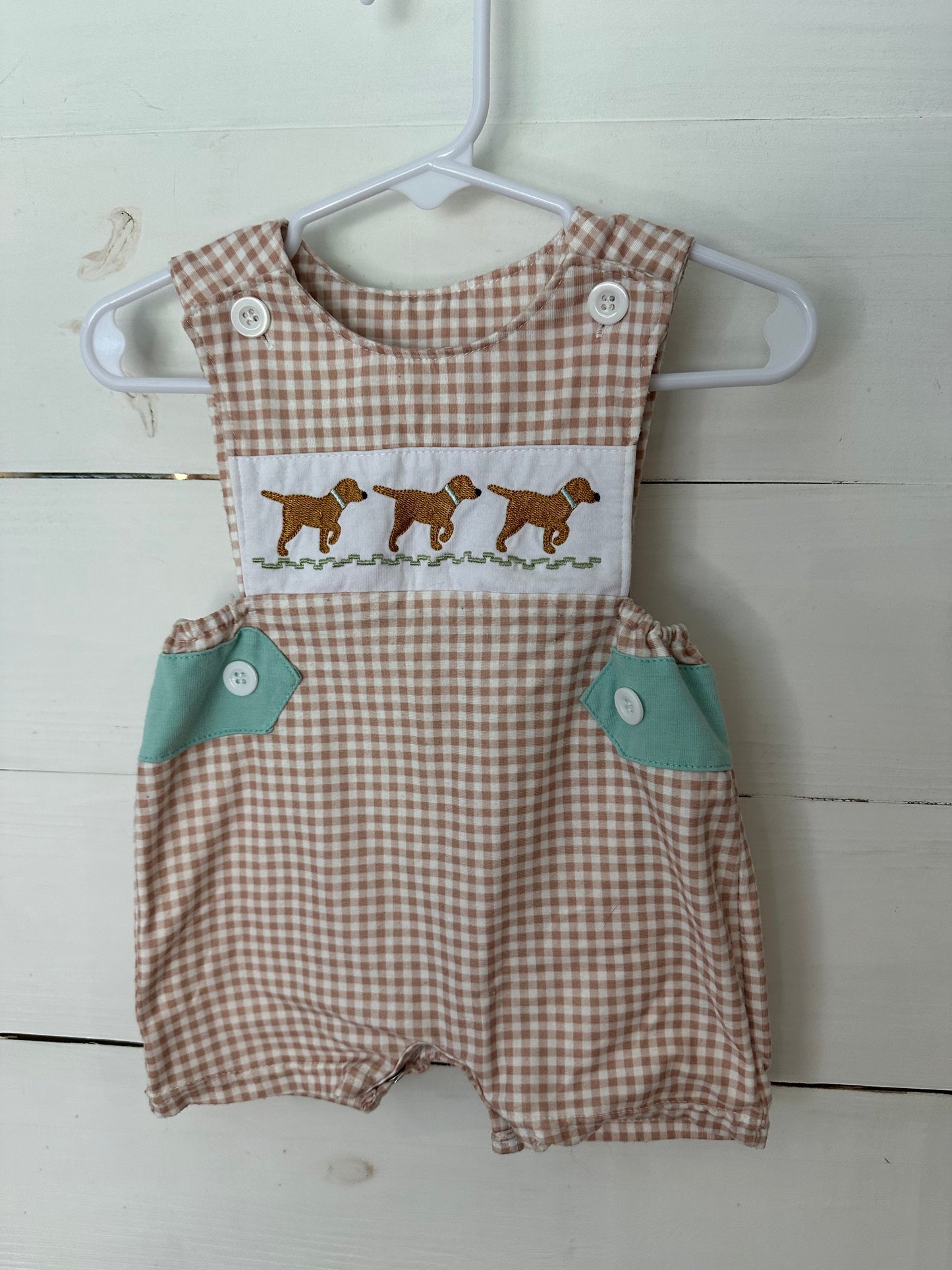 3M - Abby & Evie Gigham Machine Smocked Lab Jon Jon