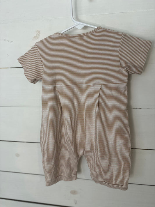 18M - Squiggles Taupe Striped Romper