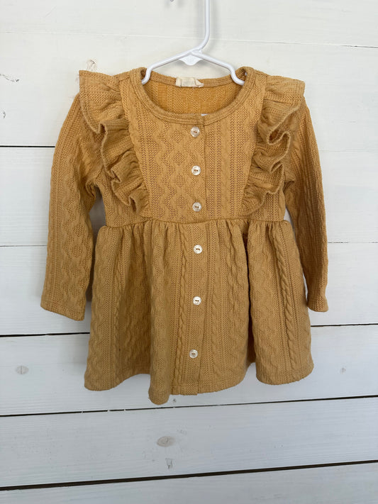 24M- Tullabee Mustard Tunic with Teal Leggings with matching flowers