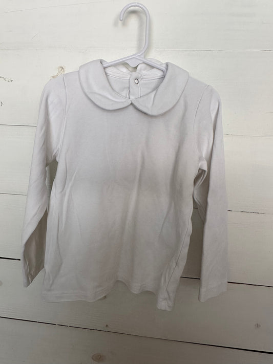 Long-sleeve white peter pan shirt/undershirt