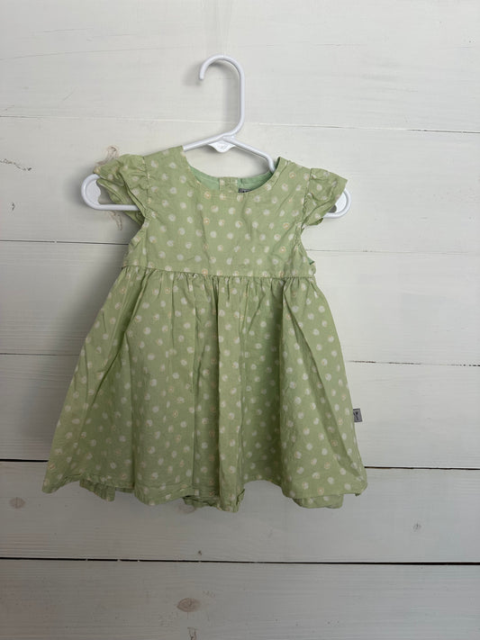 Wheat: Green Dress with Polka Dots