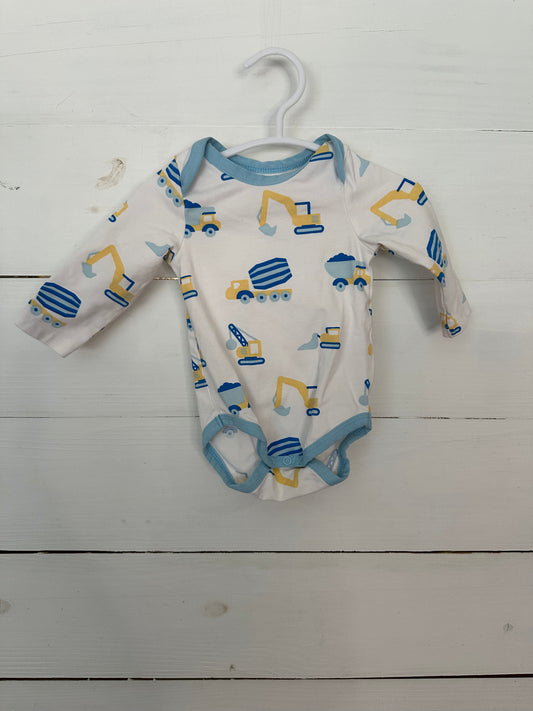 0-3M- Diggers Onesie - Monica & Andy
