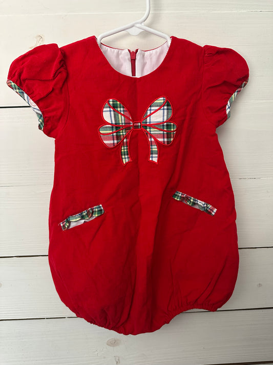 24M- Whimsy Bay Kids Christmas Bubble with Tartan Bow