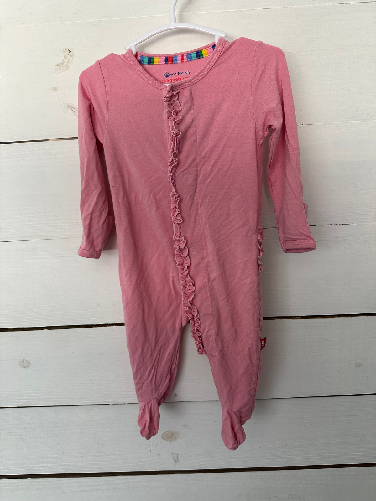 0-3M - Magnetic Me Pink Ruffled Butt Jammies