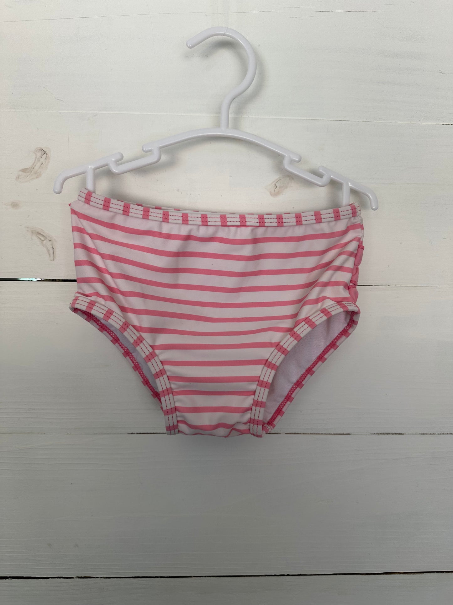 3T- Ruffle Butts Girls Long Sleeve 2 Piece Swim Pink Stripes and Flowers