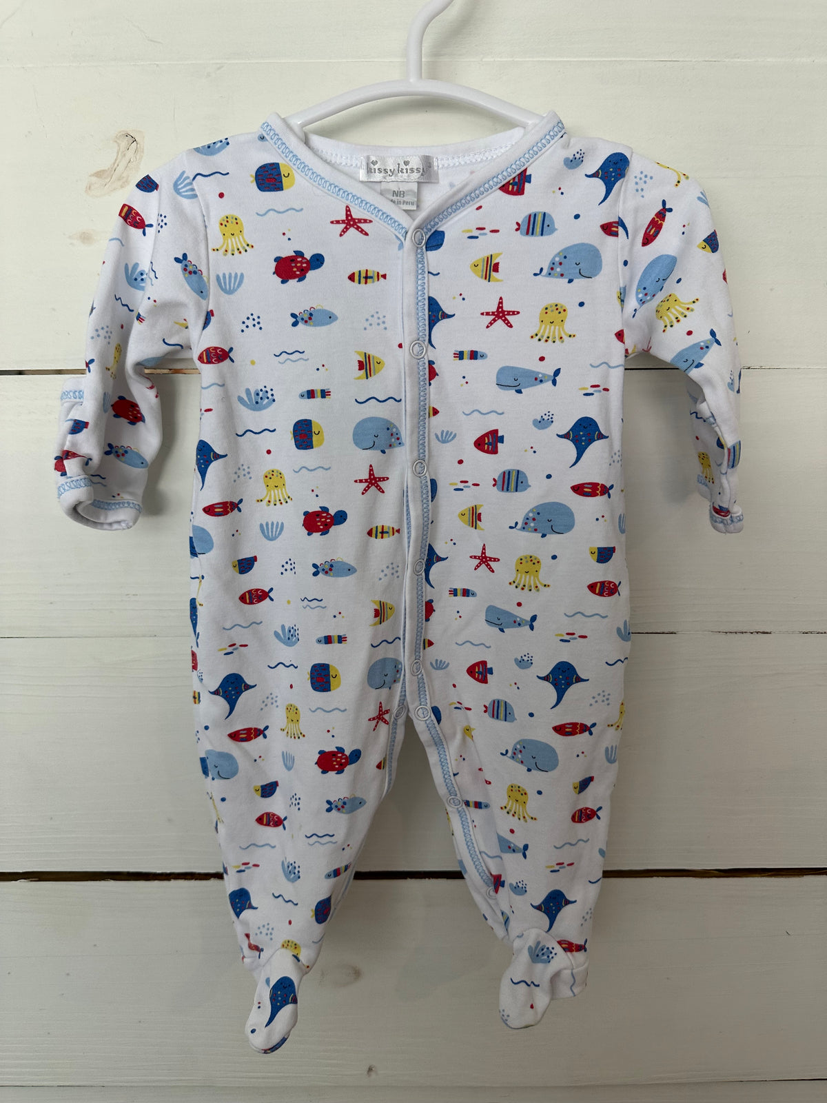 NB - Kissy Kissy Ocean Animal Button Up Romper