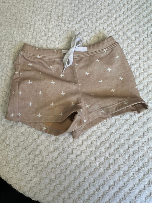 12-18M - Kortni Jeane Taupe  Swim Trunks - Euro Short Style