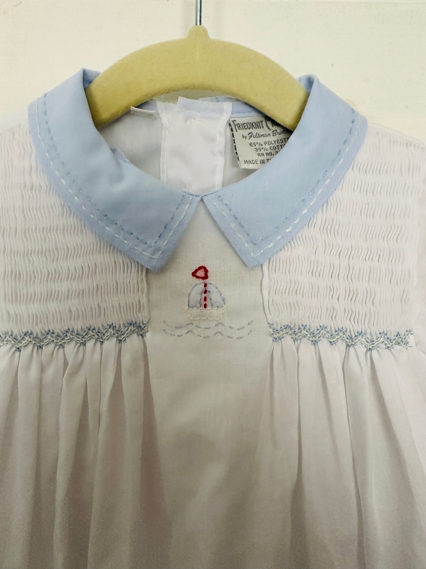 Feltman Brothers Boys Bubble with Hand Embroidered Sailboat
