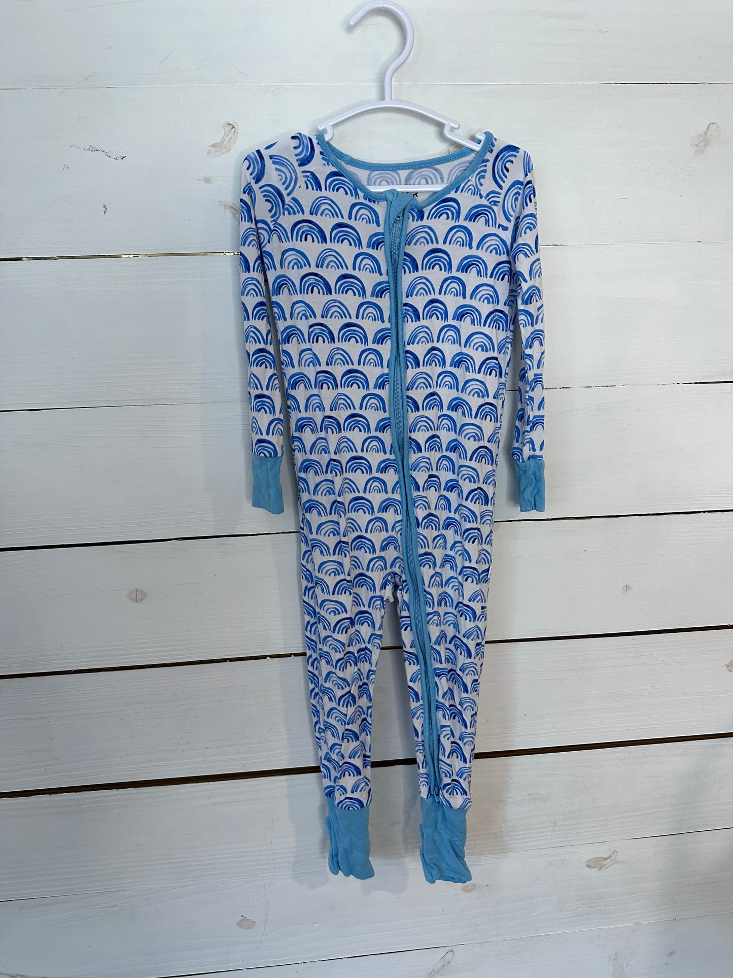 18/24M - Little Sleepies Blue Rainbow Footies