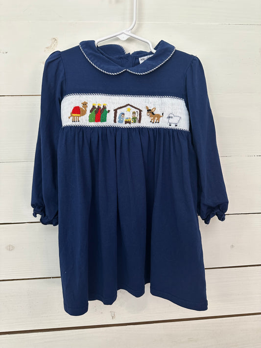 5T - MK Clothing Designs - Smocked Nativity Dress