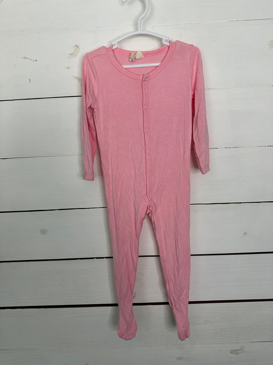12-18m - Ktye Pink Button Up Footie Pajamas
