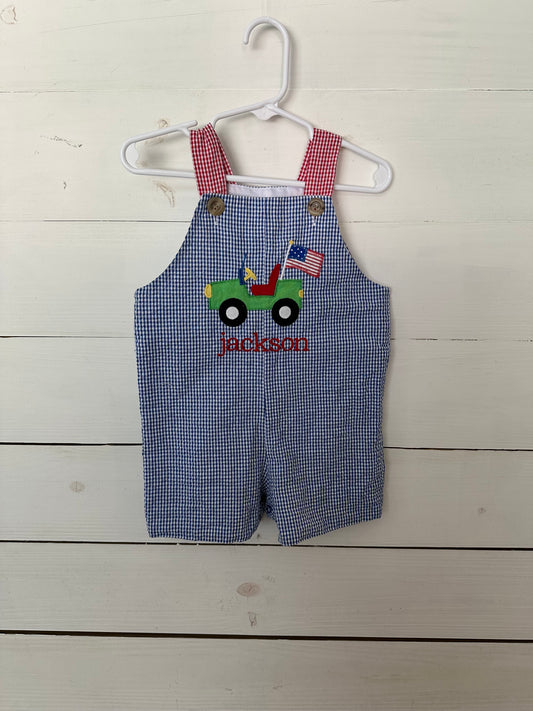 Kelly's Kids Gingham Jon Jon - Personalized Jackson with Beach Cruiser