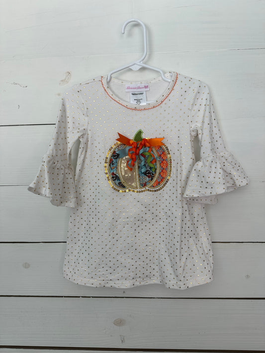 3t - Bonnie Jean - Pumpkin Shirt with Gold Polka Dots